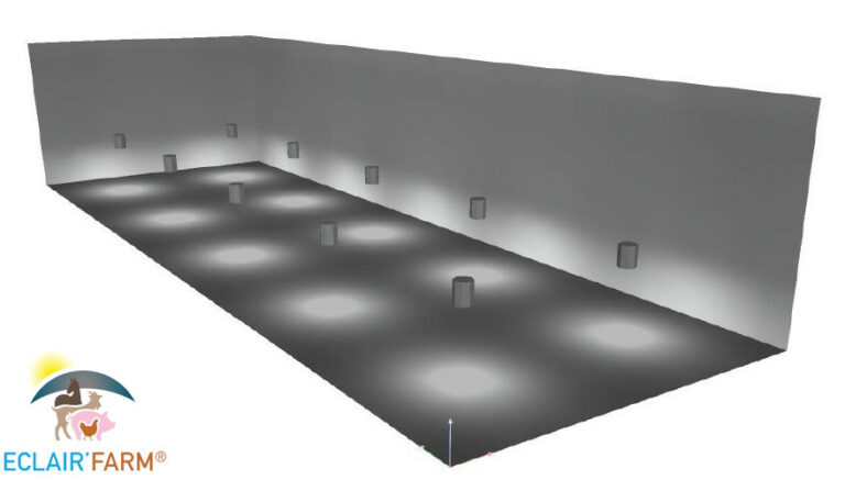 Simulation lumière naturelle batiment élevage
