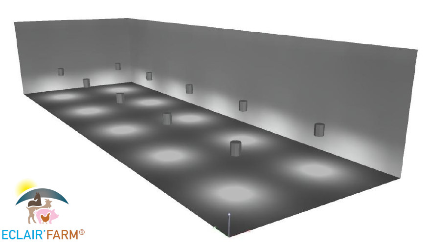 Simulation lumière naturelle batiment élevage